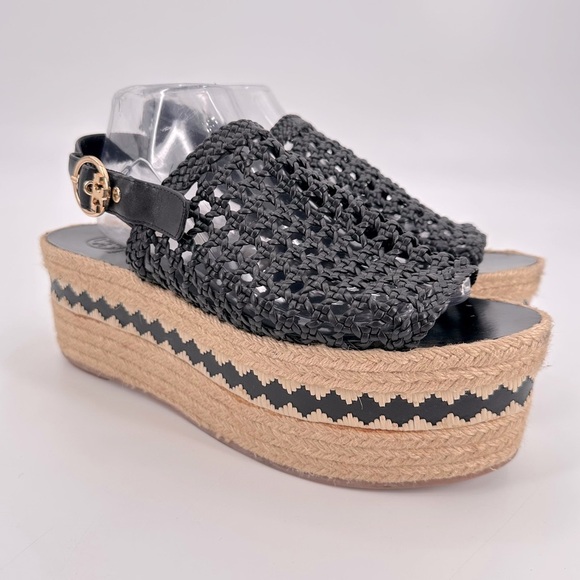 Tory Burch Dandy Chunky Platform Woven Espadrilles Sandals Size 11 - Picture 1 of 6